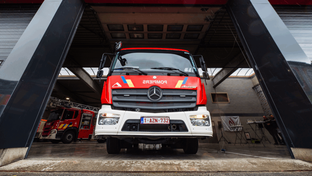 Scooter rider hit by a fire engine in Brussels